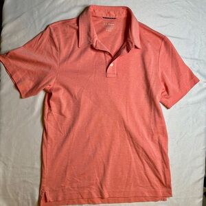 L.L. Bean Coral Polo Shirt Men’s Small Slightly Fitted Short Sleeve